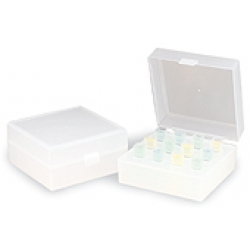 2-6619 NeoLab Box per cuvette in pp bianco con coperchio a 12 posti bianco